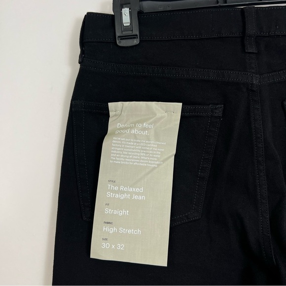 Everlane Men’s The Relaxed 4-Way Stretch Organic Jean in Black Size 30x32 NWT - Picture 8 of 11
